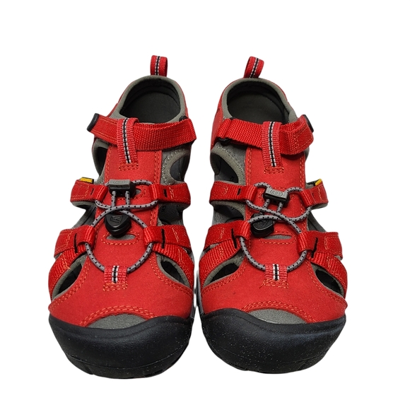 NWOT Big Kids Keen Seacamp II CNX Red Hybrid Water Sandal Racing Red Size 5 - Picture 2 of 8